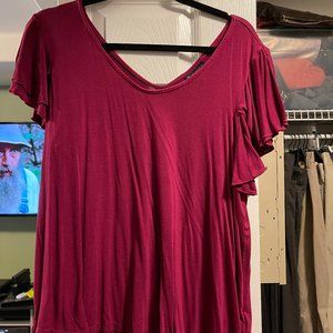 Bobeau Maroon Short Sleeve Shirt